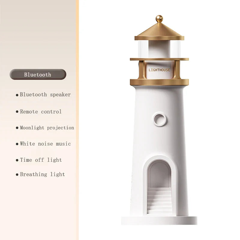 Moon Lamp Projection Lighthouse Night Light Bluetooth Music Remote Control Ambient Lamp
