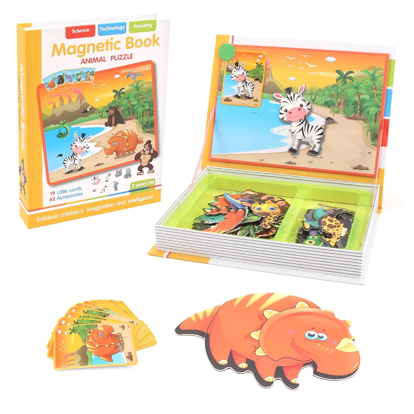 Perfecsy kids magnetic book animal puzzle set with 3D pieces and bright scenes on Tampa Home & Garden Store