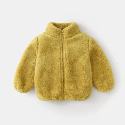 Kids winter fleece coat, mustard yellow, full-zip jacket by UpTrend Deals on Tampa Home & Garden Store
