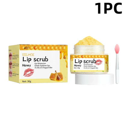 EELHOE Lip Scrub jar and box with honeycomb packaging, Silcy Skin, pink spatula included on Tampa Home & Garden Store