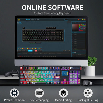 Skyloong GK104 Pro wireless mechanical keyboard with RGB backlights low-noise switches on Tampa Home & Garden Store