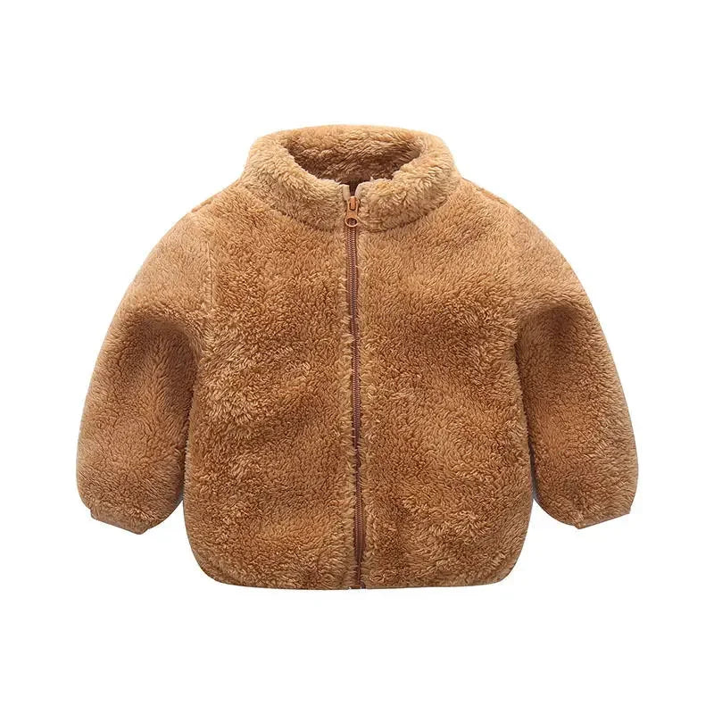 Kids Winter Coat Warm Fleece Jacket UpTrend Deals teddy-brown plush zip front on Tampa Home & Garden Store