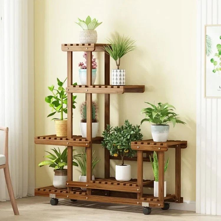 6 Tier Wood Plant Stand and Storage Rack