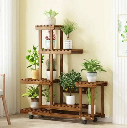 6 Tier Wood Plant Stand and Storage Rack