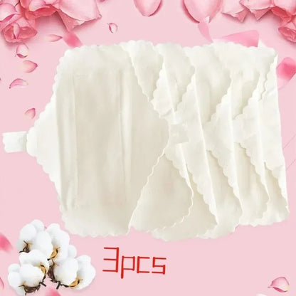 3pcs white panty liners, thin reusable pads with scalloped edges on pink background on Tampa Home & Garden Store