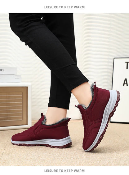 Women's burgundy winter snow boots with plush fur lining and non-slip sole UpTrend Deals on Tampa Home & Garden Store