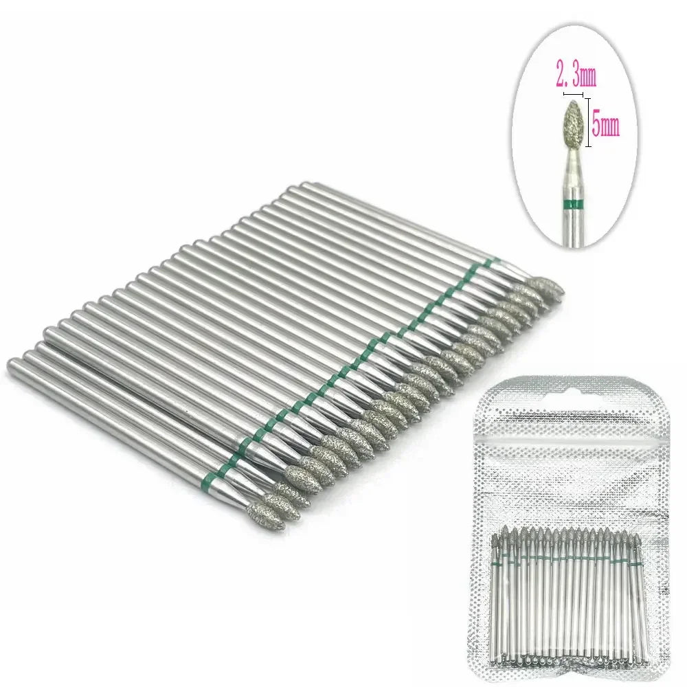 Diamond nail drill bit set Silcy Skin 50pc silver cuticle removal bits for manicure on Tampa Home & Garden Store
