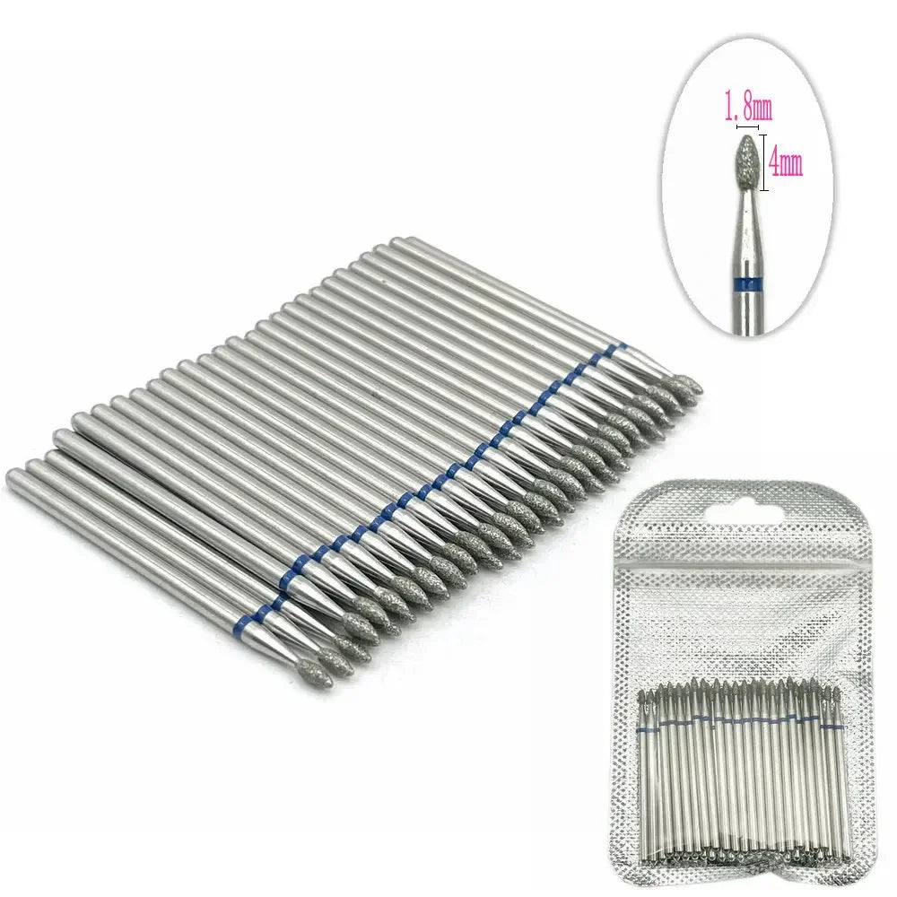 Diamond nail drill bit set Silcy Skin 50pc with cutters for manicure cuticle removal on Tampa Home & Garden Store