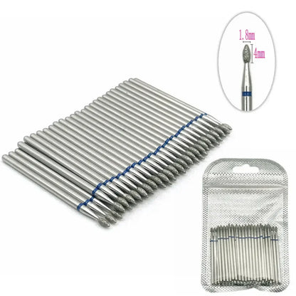 Diamond nail drill bit set Silcy Skin 50pc with cutters for manicure cuticle removal on Tampa Home & Garden Store