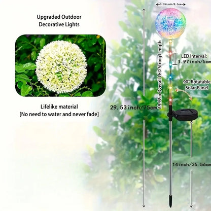 Perfecsy solar LED dandelion lights; outdoor waterproof landscape stake with colorful orb on Tampa Home & Garden Store