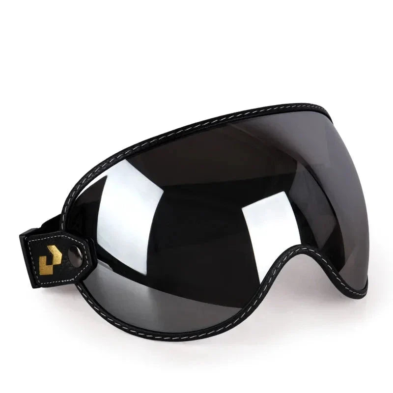 AeroShield motorcycle goggles with dark mirrored lens and black stitched strap BikerZoneZ on Tampa Home & Garden Store