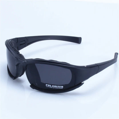 X7 Military Polarized Sunglasses black wraparound frame dark lenses UV 400 protection BikerZoneZ on Tampa Home & Garden Store