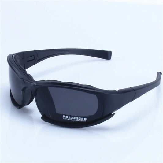 X7 Military Polarized Sunglasses black wraparound frame dark lenses UV 400 protection BikerZoneZ on Tampa Home & Garden Store