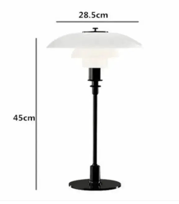 DecorBites™ LED Floor Lamp white tiered shade black stem 45 cm tall 28.5 cm shade diameter on Tampa Home & Garden Store