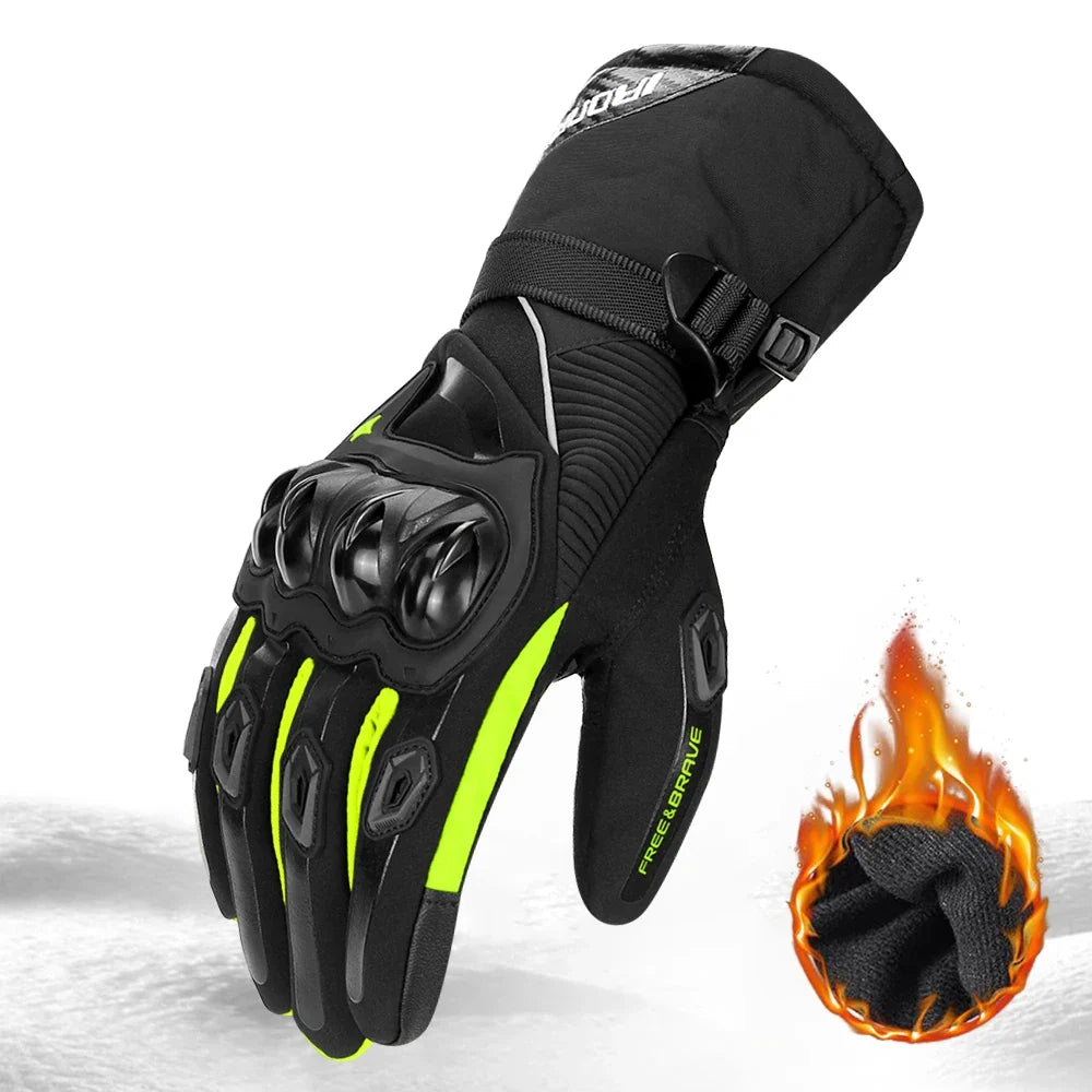 Warm Winter Waterproof Windproof Anti-slip Motorcycle Gloves by BikerZoneZ neon knuckle guards on Tampa Home & Garden Store