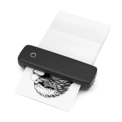Portable Bluetooth label printer black with button inkless wireless prints white labels on Tampa Home & Garden Store