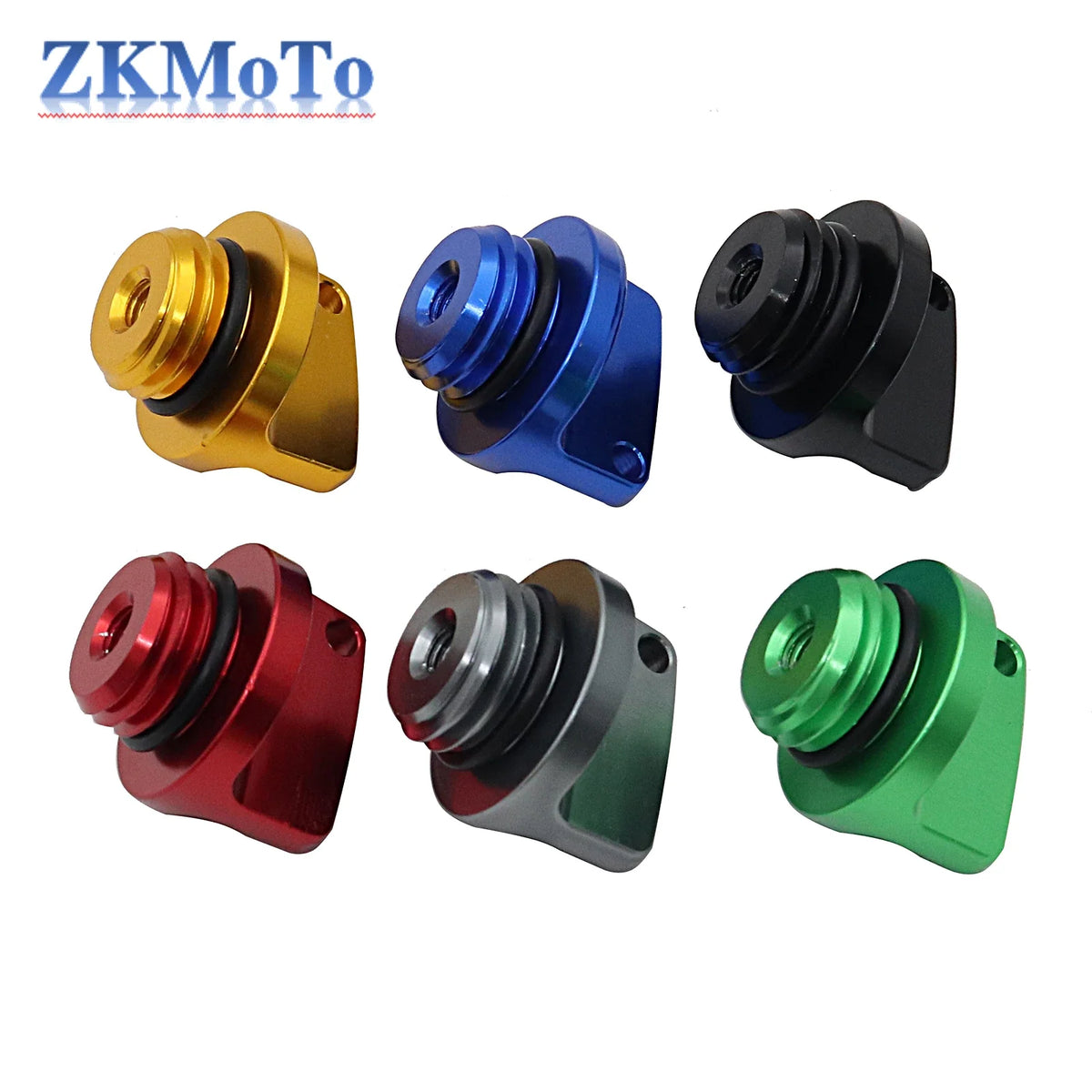 Six-color CNC engine oil filler screw caps for motorcycle crankcase by BikerZoneZ on Tampa Home & Garden Store