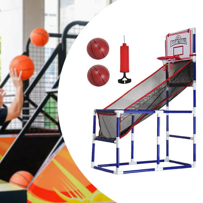 FLIPSTYLEZLLC arcade basketball game set with adjustable-height hoop, two red mini basketballs on Tampa Home & Garden Store