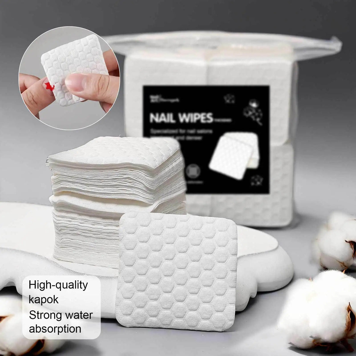 Silcy Skin white nail wipes pads, lint-free napkins for gel removal, 200/500 pcs pack on Tampa Home & Garden Store