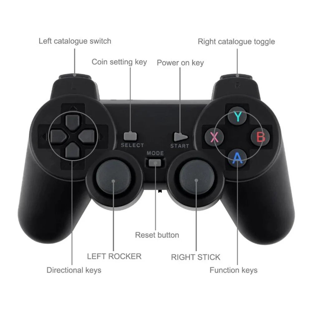 Up Trend Deals 58000 Games handheld wireless gamepad black controller with dual sticks A/B/X/Y on Tampa Home & Garden Store