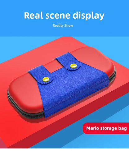 Switch storage bag for portable NS console with blue fabric strap and red shell FLIPSTYLEZLLC on Tampa Home & Garden Store