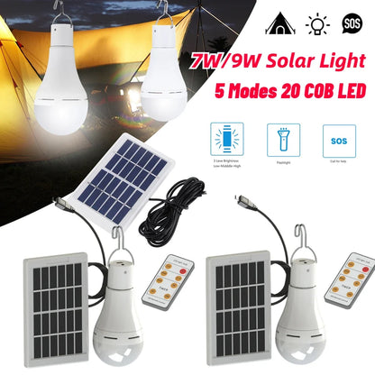 Portable 20 Cob Solar LED Bulb Usb Rechargeable