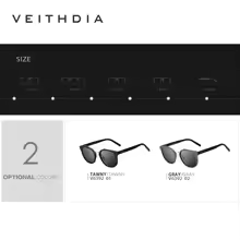 Stevvex round sunglasses with black aluminium-magnesium frame and polarized UV400 lenses on Tampa Home & Garden Store