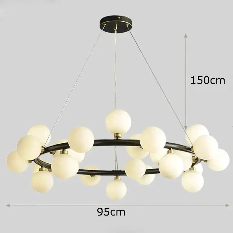 DecorBites LED pendant chandelier with frosted globe bulbs for modern living spaces on Tampa Home & Garden Store