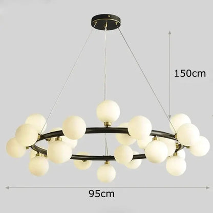 DecorBites LED pendant chandelier with frosted globe bulbs for modern living spaces on Tampa Home & Garden Store