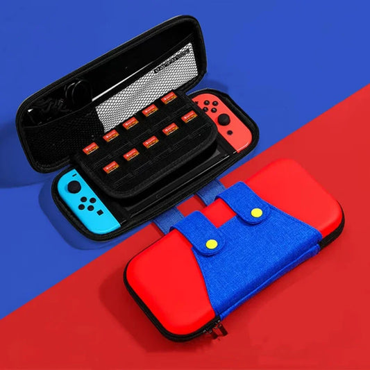 Nintendo Switch storage bag carrying case with red shell blue strap and cartridge slots on Tampa Home & Garden Store