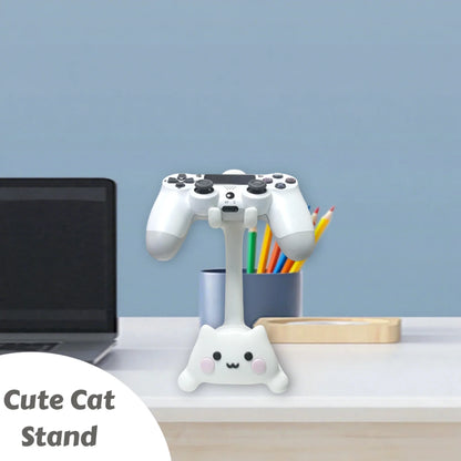 White cat-shaped game stand by FLIPSTYLEZLLC for PS5/PS4/Xbox/Switch; plastic controller holder on Tampa Home & Garden Store