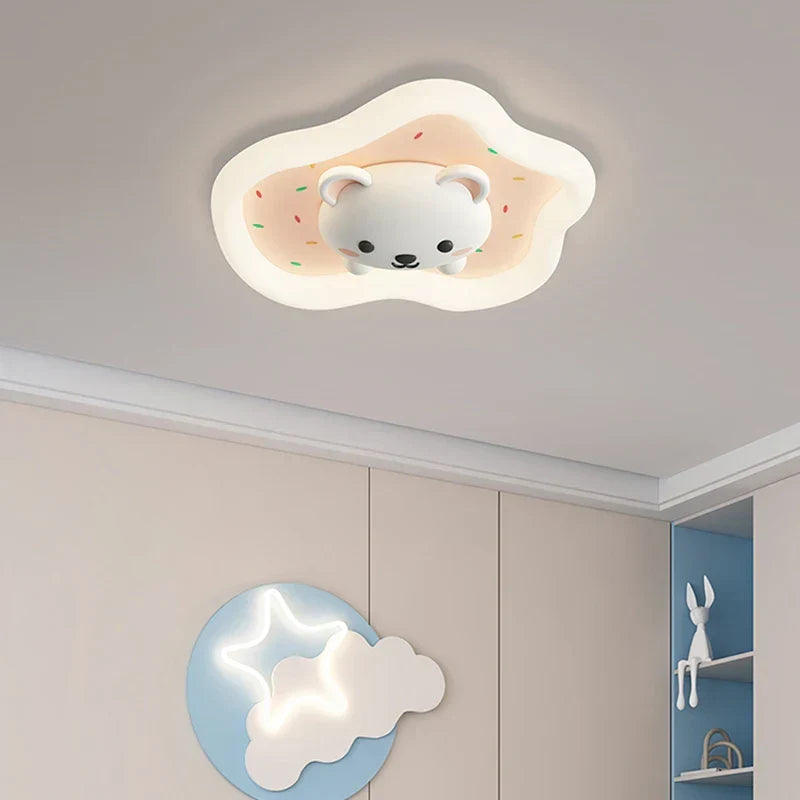 DecorBites kids room ceiling light bear donut design with pink blue and cloud star wall lamp on Tampa Home & Garden Store