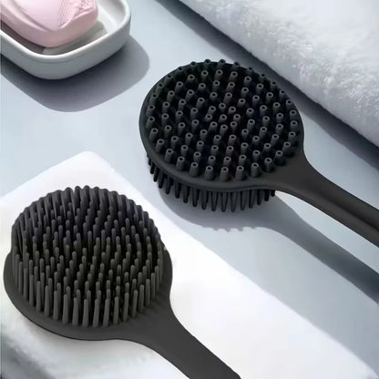 4pc silicone body scrubber set with soft exfoliating heads for face and body in black on Tampa Home & Garden Store