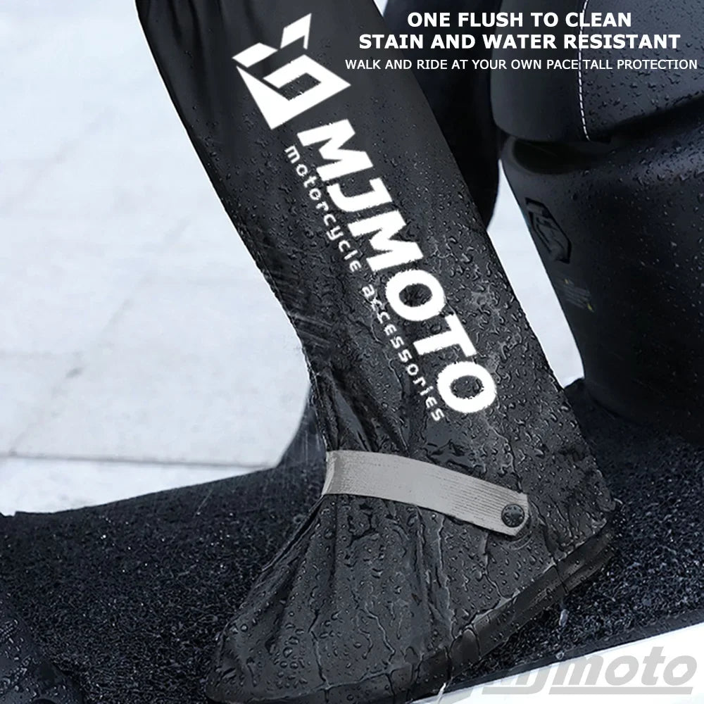 Motorcycle shoe cover black waterproof non-slip with gray strap for rainy rides on Tampa Home & Garden Store