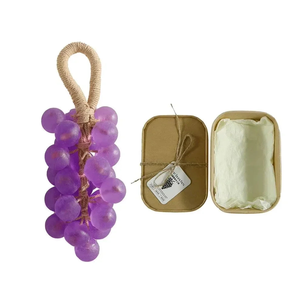 Grape hand soap by Silcy Skin with purple grape cluster and kraft tin gift box on Tampa Home & Garden Store