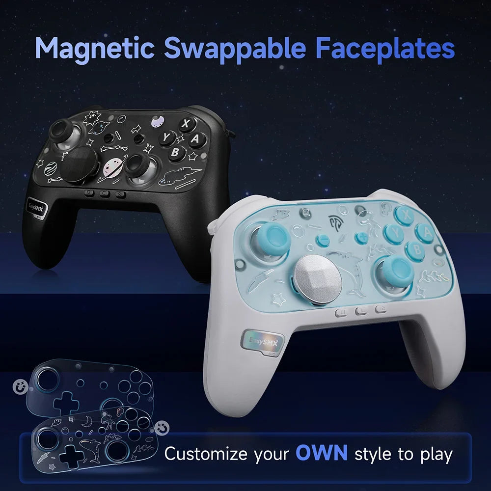 EasySMX S10 wireless gamepad with RGB joystick and magnetic faceplates 2 models black and white on Tampa Home & Garden Store