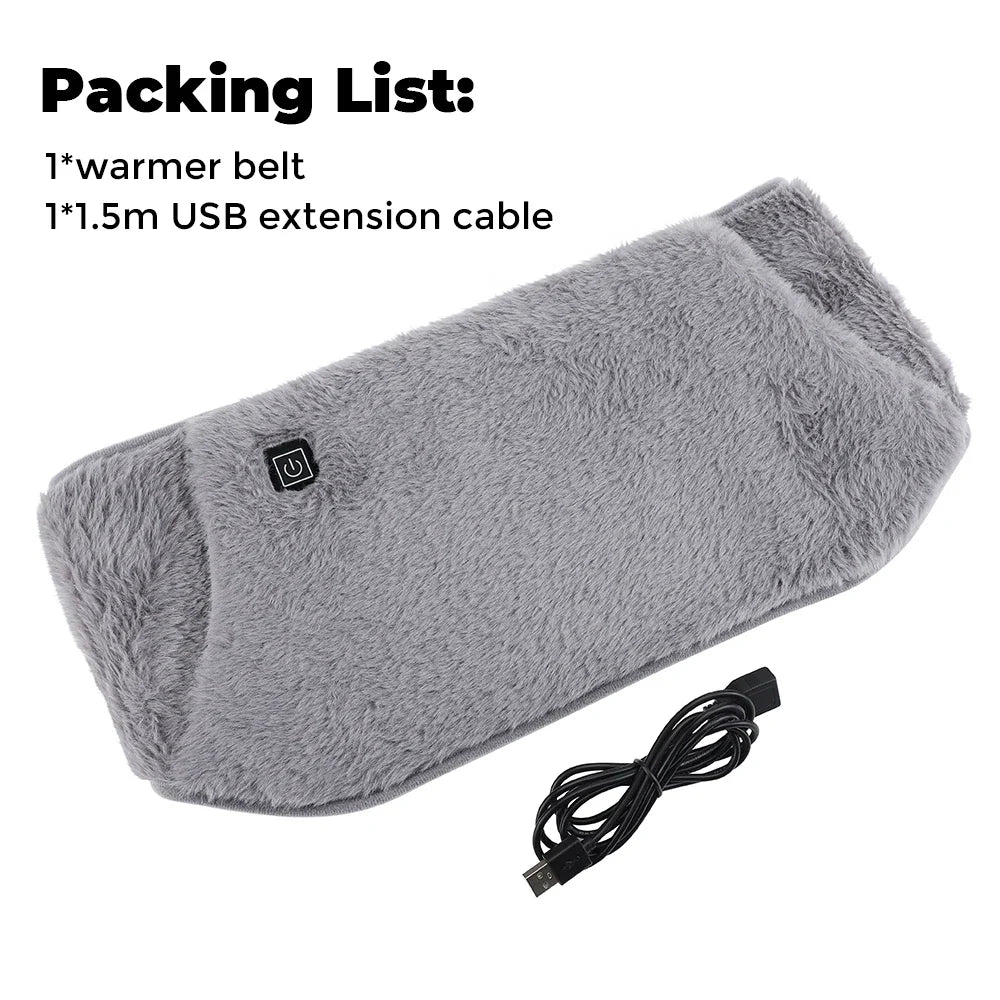 Silcy Skin graphene heating pad belt, gray plush abdominal warmer with USB cord on Tampa Home & Garden Store