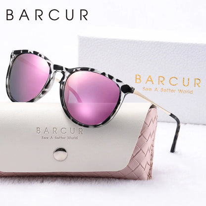 BARCUR leopard-print cat-eye sunglasses with pink mirrored TAC lenses by Stevvex on Tampa Home & Garden Store