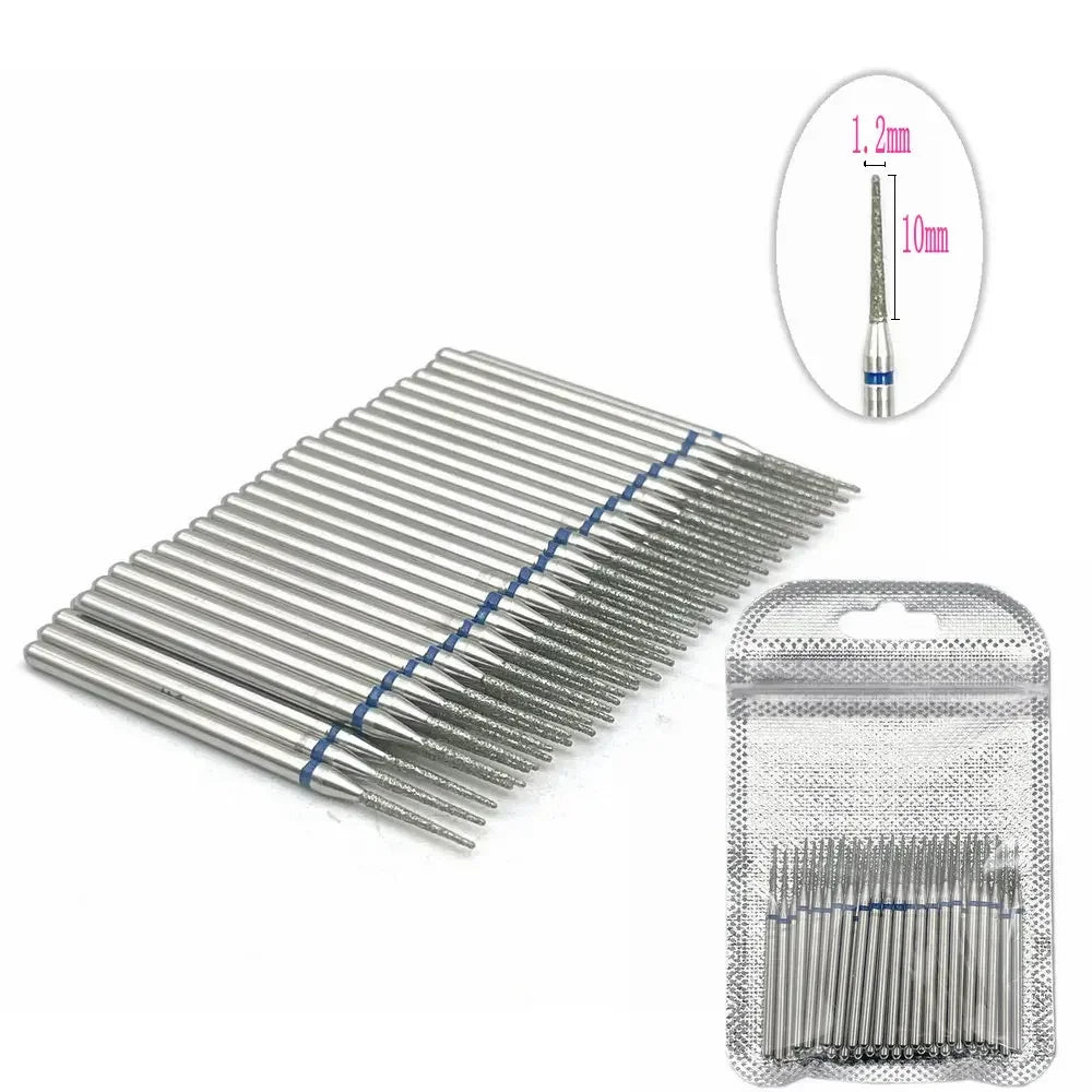 50pc diamond nail drill bit set Silcy Skin, silver-coated bits for manicure on Tampa Home & Garden Store