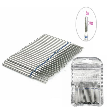 50pc diamond nail drill bit set Silcy Skin, silver-coated bits for manicure on Tampa Home & Garden Store