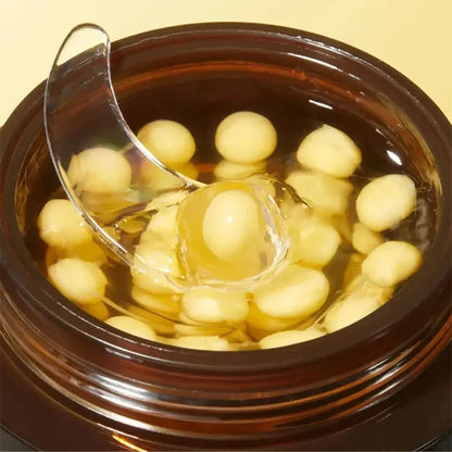 Silcy Skin vitamin C capsule moisturizing gel beads in brown jar with clear scoop on Tampa Home & Garden Store