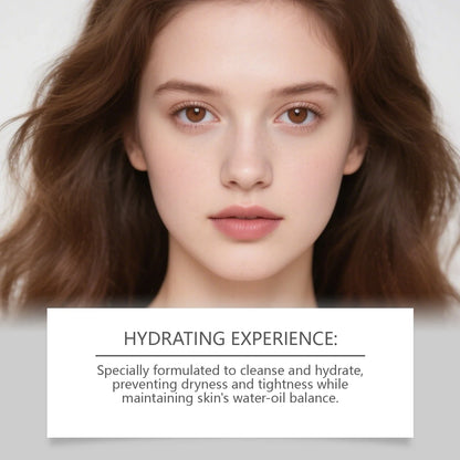 Black Rice Facial Cleansing Gel 60g by Silcy Skin, close-up of a model with clear hydrated skin on Tampa Home & Garden Store
