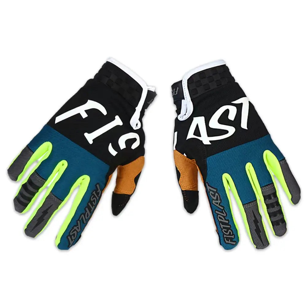 Six-color windproof anti-slip touch-screen motorcycle gloves pair blue/black neon fingertips on Tampa Home & Garden Store