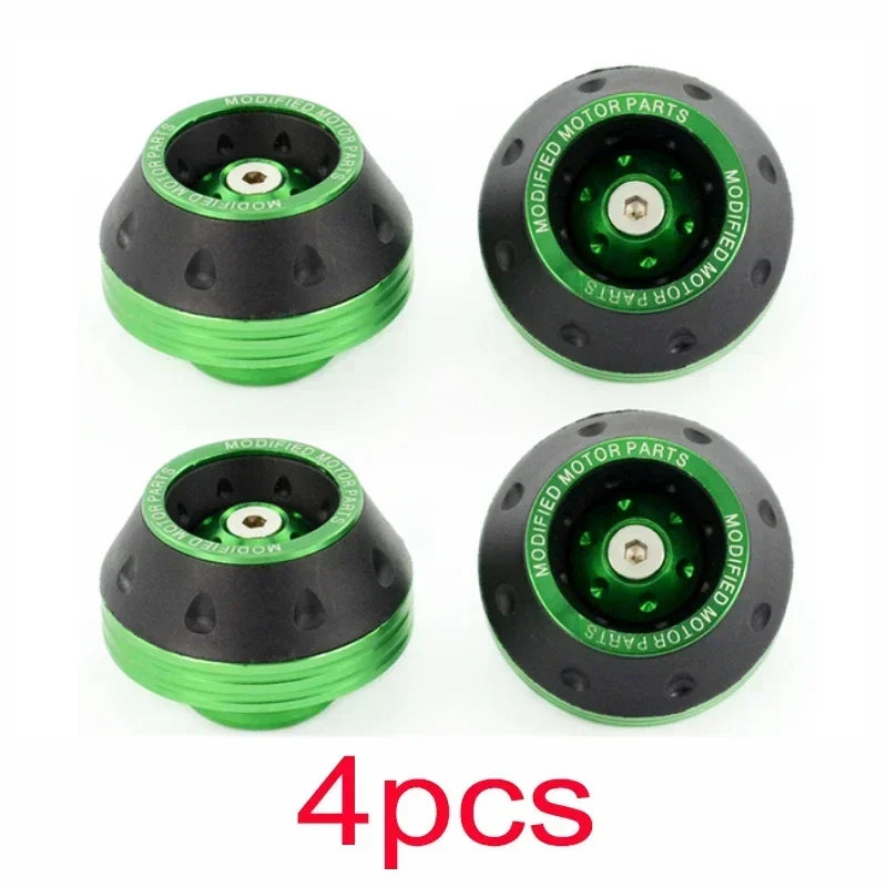Motorcycle front fork slider cups, green and black, 4pcs on Tampa Home & Garden Store