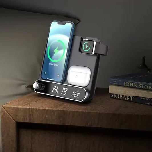3-in-1 Wireless Charging Station with Alarm Clock Fast Charger for iPhone & Watch - Tampa Home & Garden Store