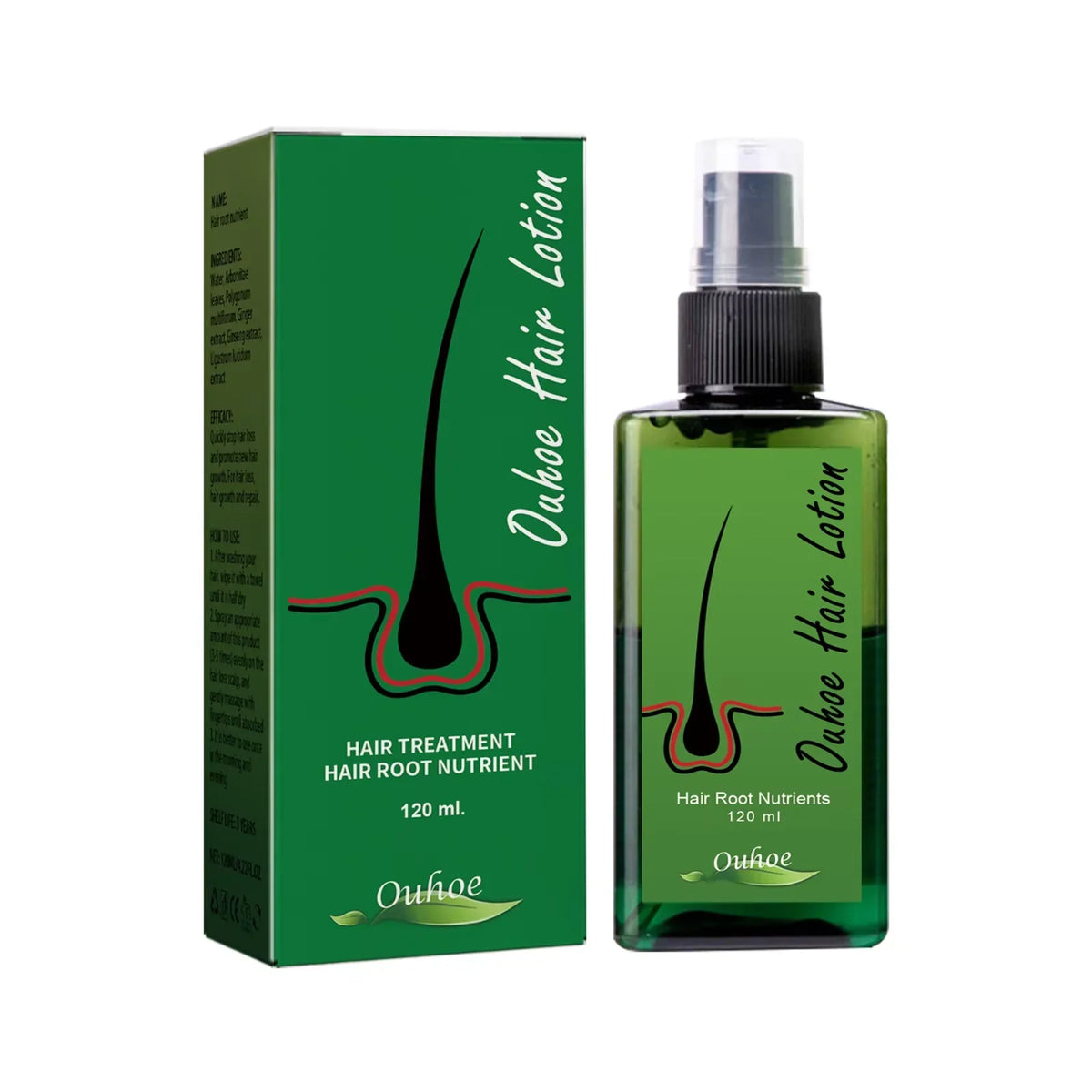 Hair Growth Spray Silcy Skin green box and pump bottle, 120 ml anti hair loss hair root repair on Tampa Home & Garden Store