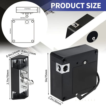 Invisible RFID Cabinet Lock for wooden cabinets, black housing with mounting hardware on Tampa Home & Garden Store