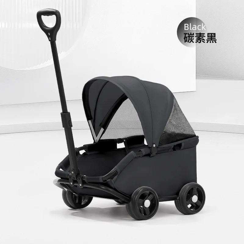 4-Wheel Dog Stroller Pet Zen black with sunshade canopy for small dogs and cats on Tampa Home & Garden Store