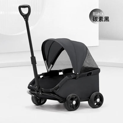 4-Wheel Dog Stroller Pet Zen black with sunshade canopy for small dogs and cats on Tampa Home & Garden Store
