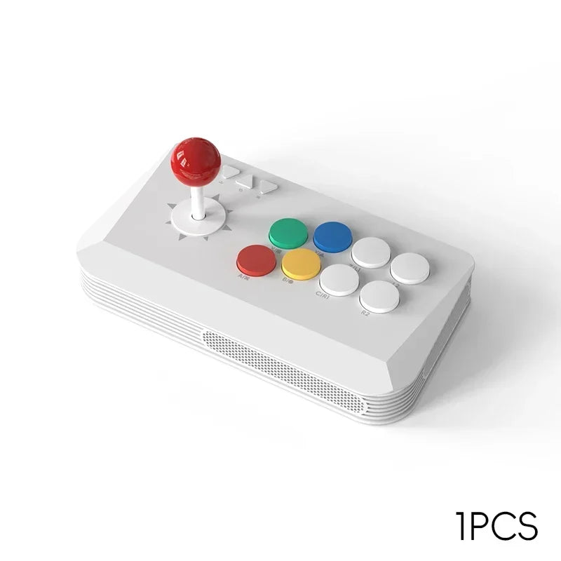 DATA FROG white wireless arcade joystick controller with red ball joystick and colorful action buttons 1PCS on Tampa Home & Garden Store